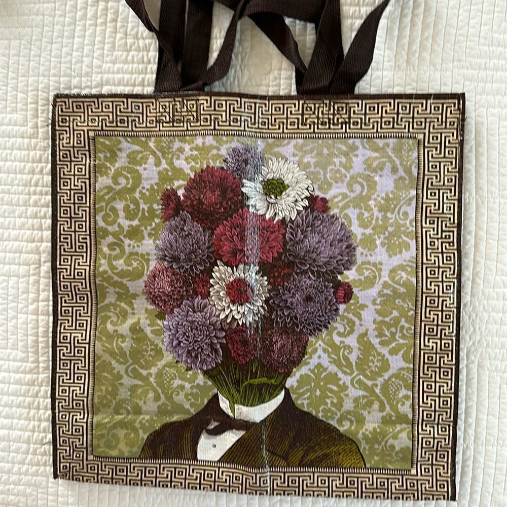 Blue Q Giant Shopper Tote Retired Discontinued Plant Head Unusual Recycled